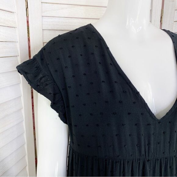 Urban Outfitters Tiered Clip Dot Mini Shift Dress Black Small - Picture 7 of 14